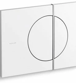 Budget ⌛ KOHLER Note™ 8-7/8 in. Flush Actuator Plate in Glossy White/Satin Chrome 👏