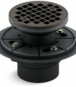 Best Sale 🔔 KOHLER ClearFlo™ 3 in. Threaded Plastic Oil Rubbed Bronze Shower Drain ✔️