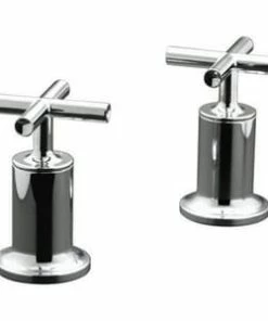 Buy 💯 KOHLER Purist® Deckmount High Flow Bath Valve Trim with Double Cross Handle in Vibrant Polished Nickel ⌛