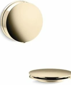 Outlet 👏 KOHLER PureFlo™ Cable Bath Drain Trim with Contemporary Rotary Turn Handle in Vibrant French Gold 🎉