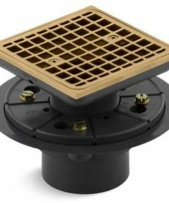 Cheap 🔔 KOHLER ClearFlo™ 3 in. Threaded Plastic Vibrant® Moderne Brushed Gold Shower Drain ✔️