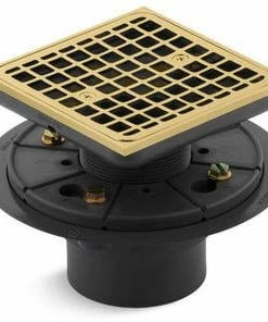 Coupon 👍 KOHLER ClearFlo™ 3 in. Threaded Plastic Vibrant® Polished Brass Shower Drain 🎁